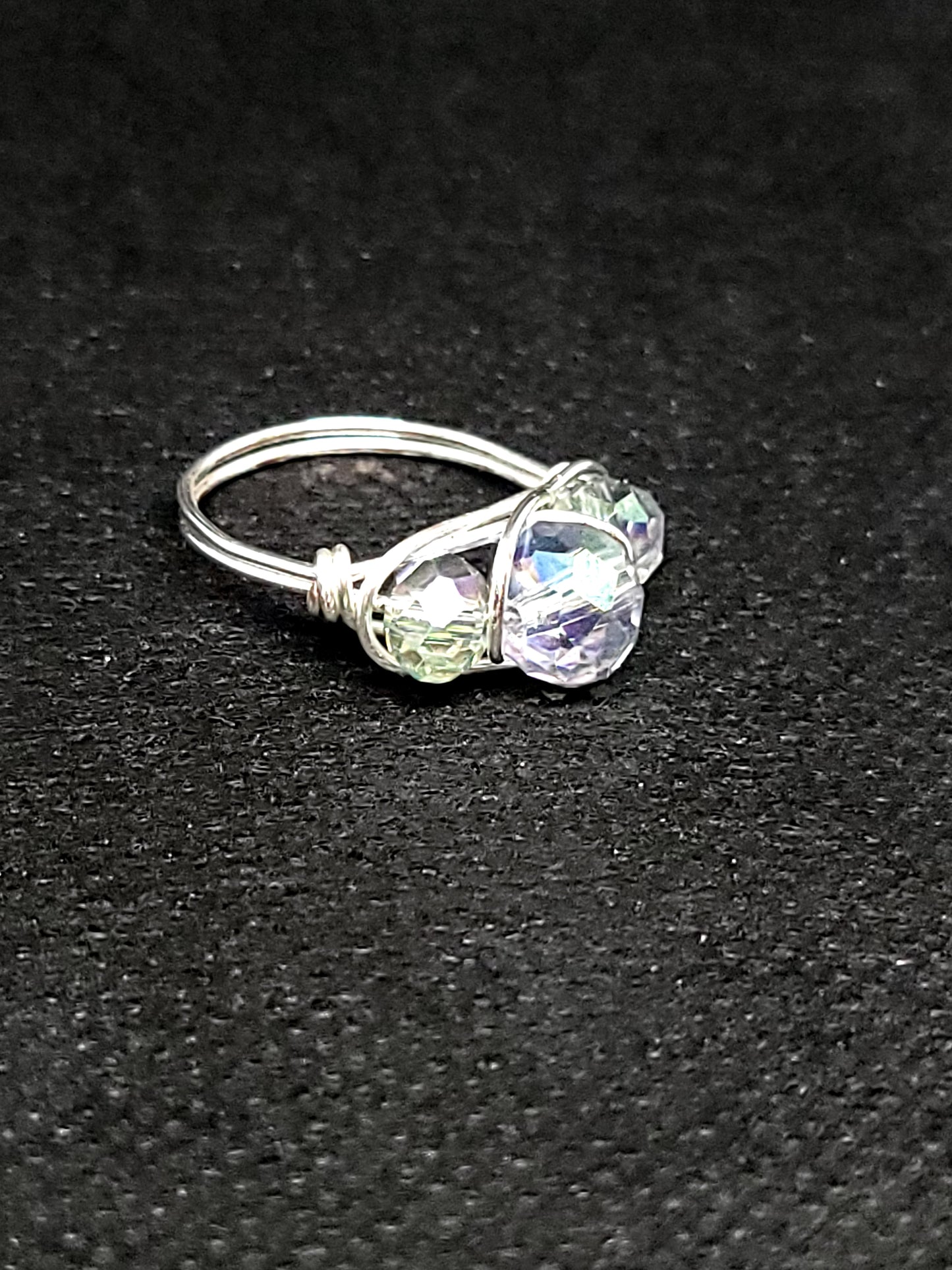 Wire Wrapped Triple Stone Ring