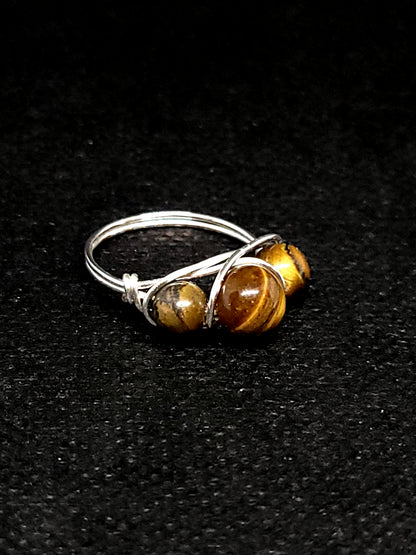 Wire Wrapped Triple Stone Ring