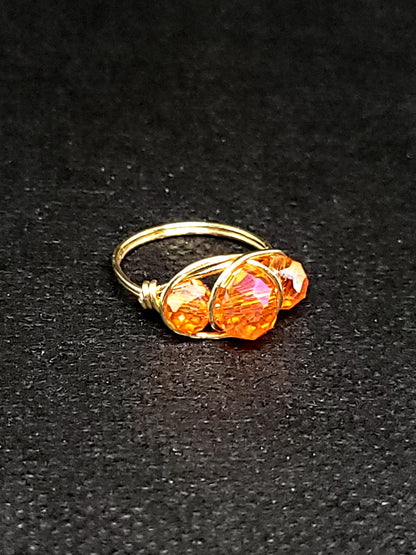 Wire Wrapped Triple Stone Ring