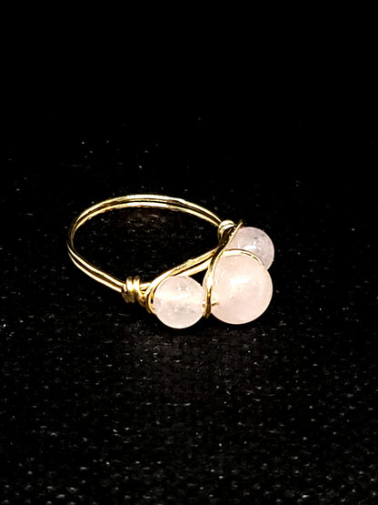 Wire Wrapped Triple Stone Ring